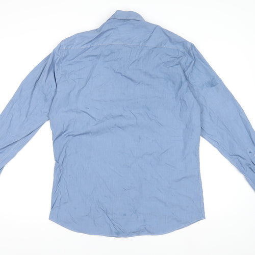 Remus Uomo Men's Blue 16 Slim Fit Long Sleeve Dress Shirt