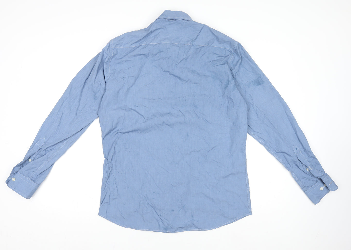 Remus Uomo Men's Blue 16 Slim Fit Long Sleeve Dress Shirt