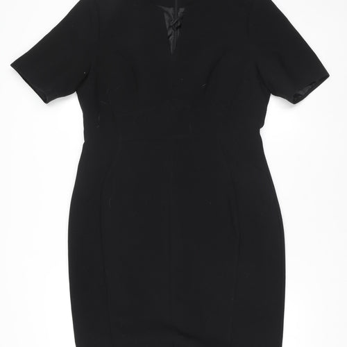 Dunnes Women Black Size 14 Knee Length Bodycon Dress