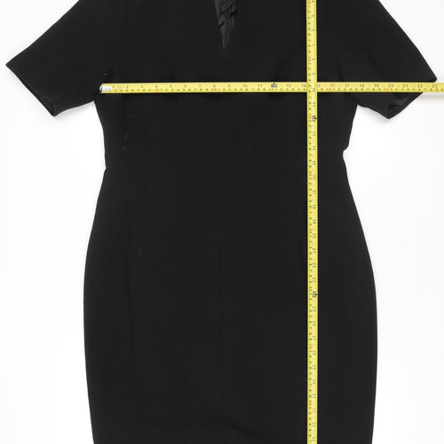 Dunnes Women Black Size 14 Knee Length Bodycon Dress