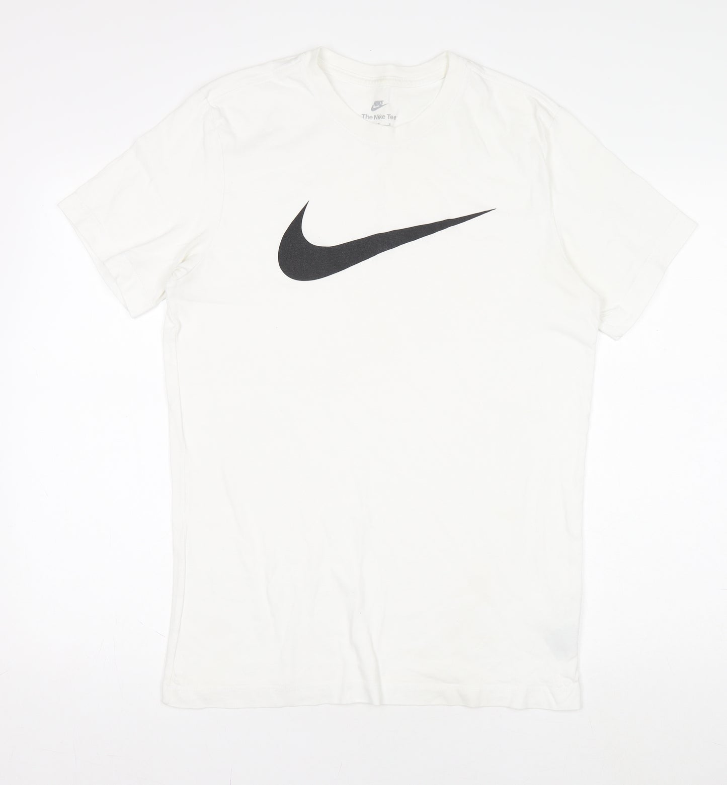 Nike Men's White Medium Swoosh Logo Sports T-Shirt