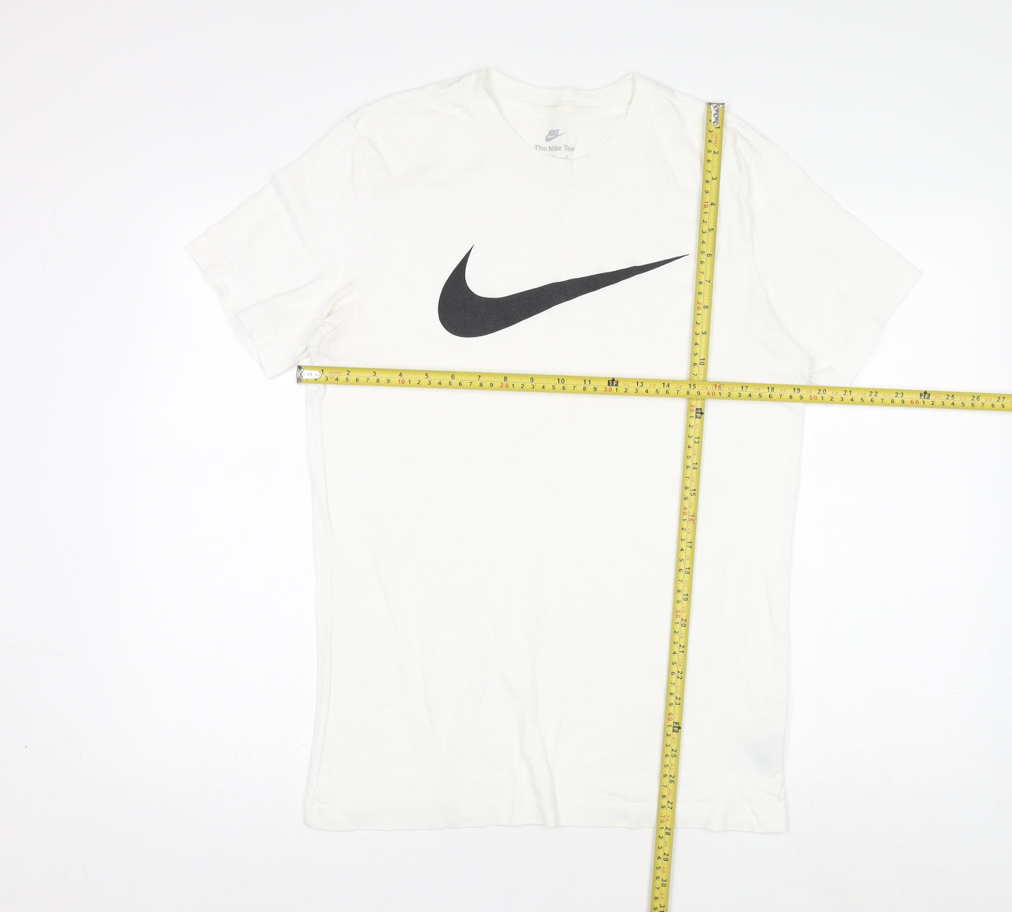 Nike Men's White Medium Swoosh Logo Sports T-Shirt