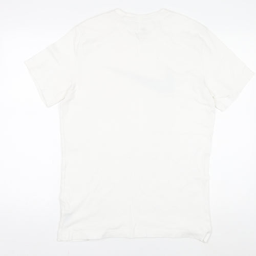 Nike Men's White Medium Swoosh Logo Sports T-Shirt