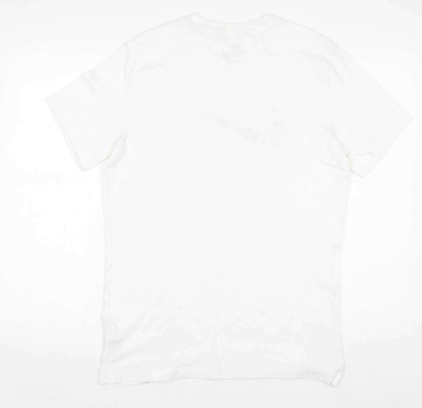 Nike Men's White Medium Swoosh Logo Sports T-Shirt