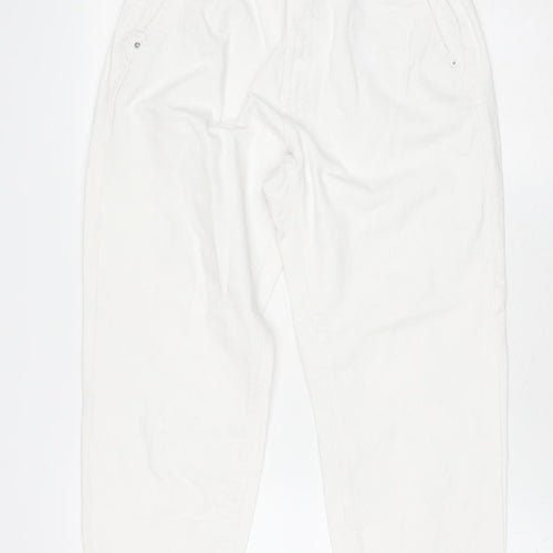 Savida Women’s White High Rise Mom Jeans Size 8 Cotton Denim