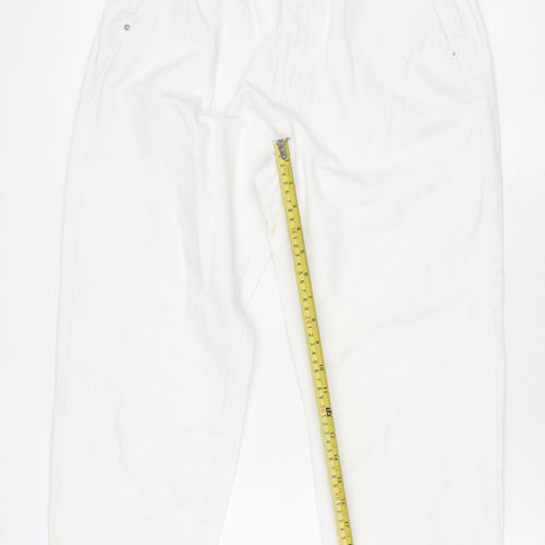 Savida Women’s White High Rise Mom Jeans Size 8 Cotton Denim