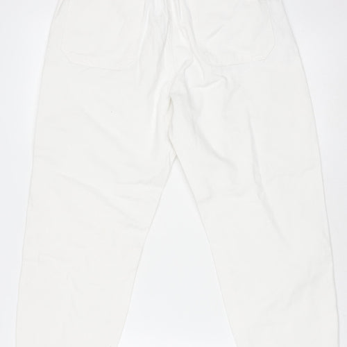 Savida Women’s White High Rise Mom Jeans Size 8 Cotton Denim
