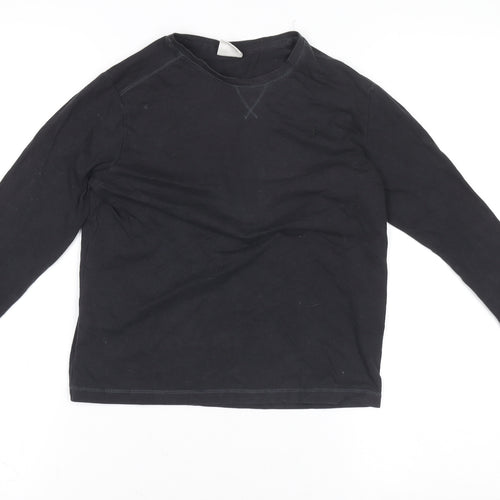 ZARA Boys Black Long Sleeve Cotton Basic T-Shirt 9-10 Years
