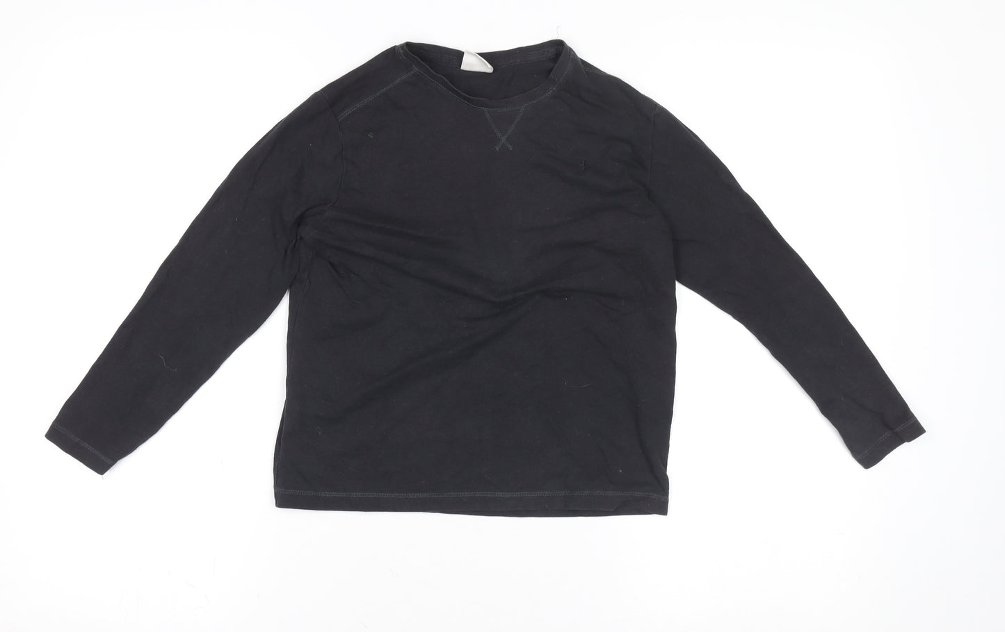 ZARA Boys Black Long Sleeve Cotton Basic T-Shirt 9-10 Years