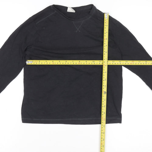 ZARA Boys Black Long Sleeve Cotton Basic T-Shirt 9-10 Years