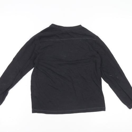 ZARA Boys Black Long Sleeve Cotton Basic T-Shirt 9-10 Years