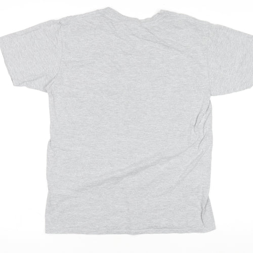 Men’s Grey Funny Powerlifting Graphic T-Shirt Size M