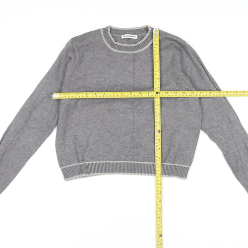 Theo & Spence Women's Grey Knit Crew Neck Pullover Jumper Size S