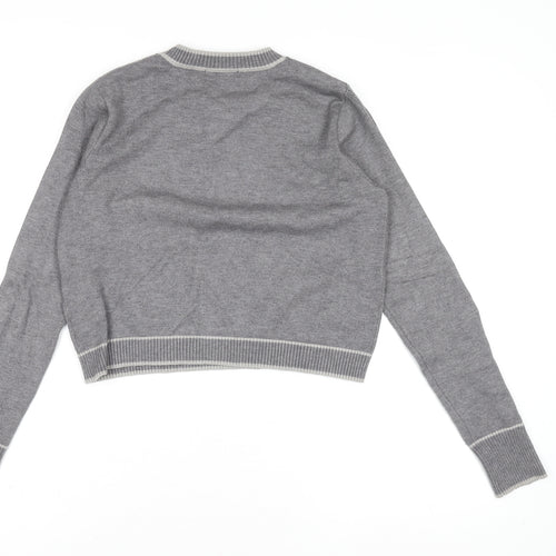 Theo & Spence Women's Grey Knit Crew Neck Pullover Jumper Size S