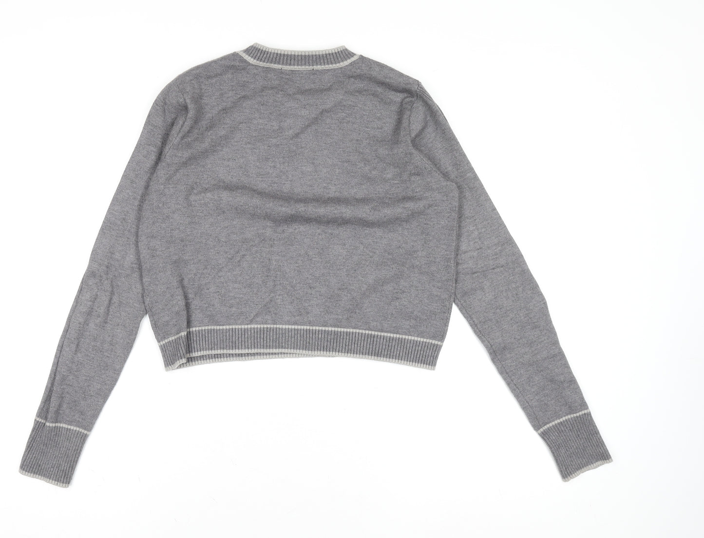 Theo & Spence Women's Grey Knit Crew Neck Pullover Jumper Size S