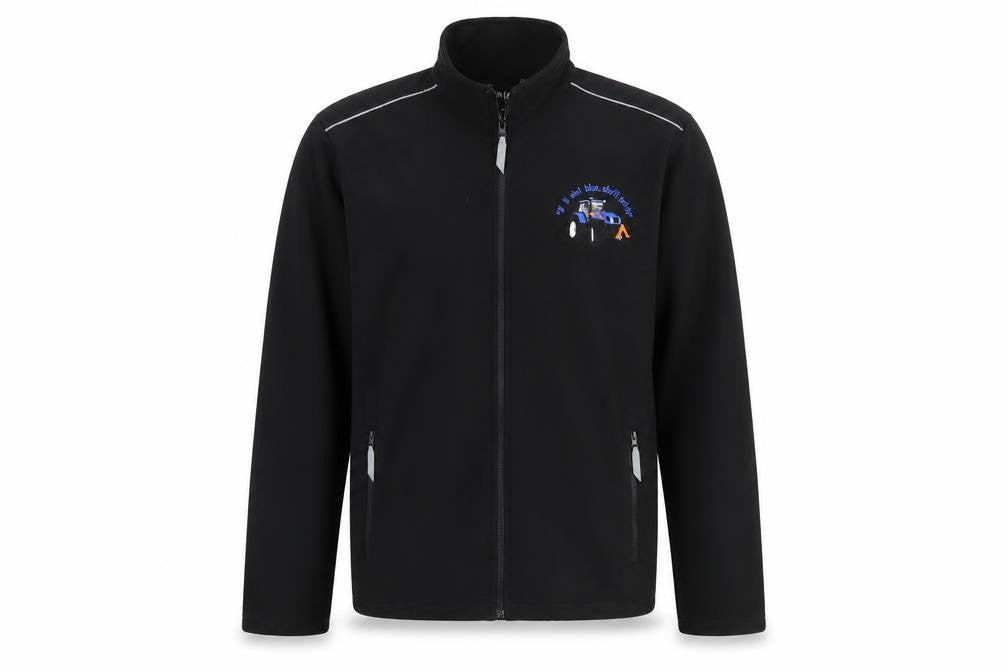 Front view of Kobra Workwear men’s black m softshell embroidered jacket