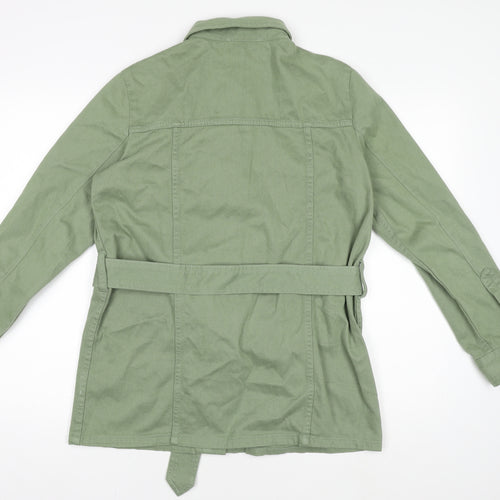 Marks and Spencer Women Green Size 10 Belted Shirt Dress