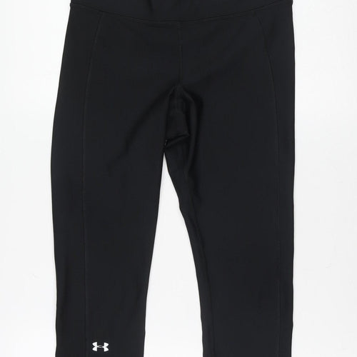 Under Armour Girls Black HeatGear Compression Ankle Leggings M
