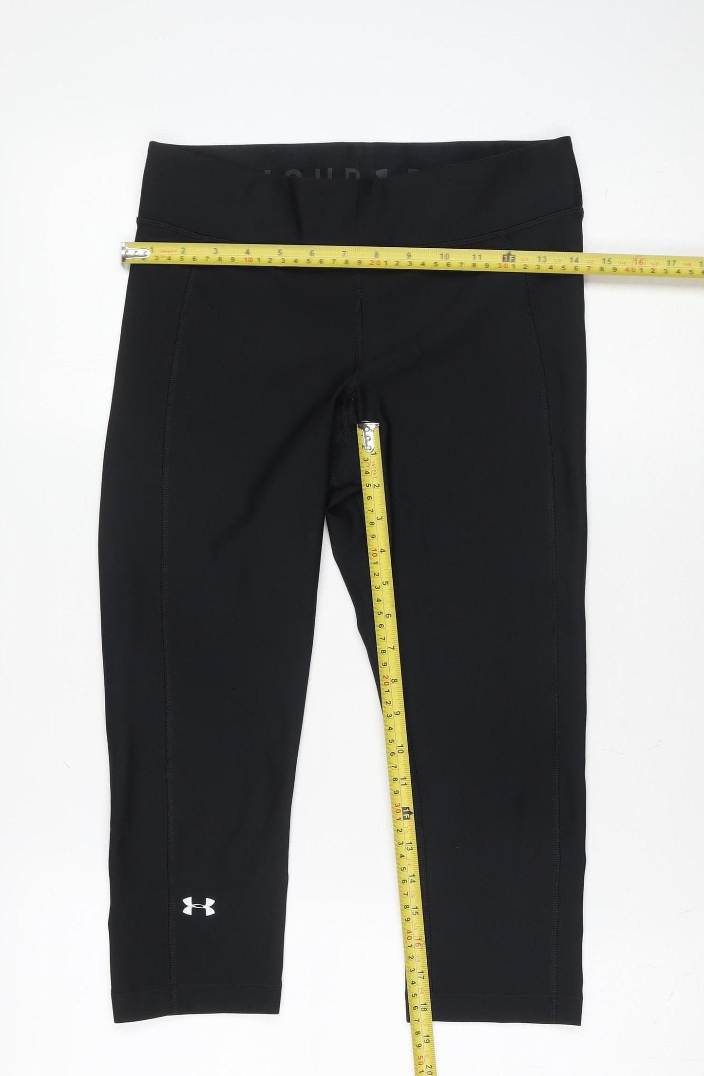 Under Armour Girls Black HeatGear Compression Ankle Leggings M