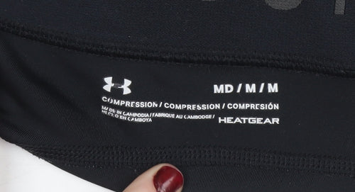Under Armour Girls Black HeatGear Compression Ankle Leggings M