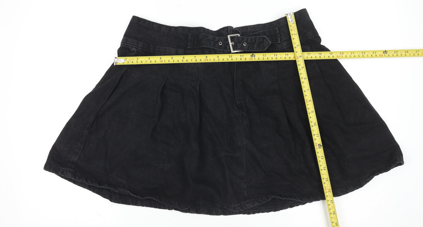 Primark Women’s Black Denim A-Line Short Skirt Size 16