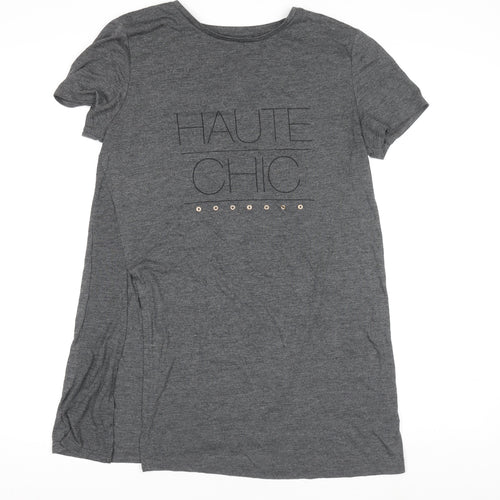 Atmosphere Womens Grey T-Shirt Size 14 Casual Studded Haute Chic