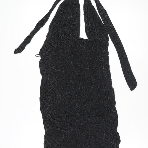 Pink Vanilla Women's Black Halter Bodycon Party Dress Size 14