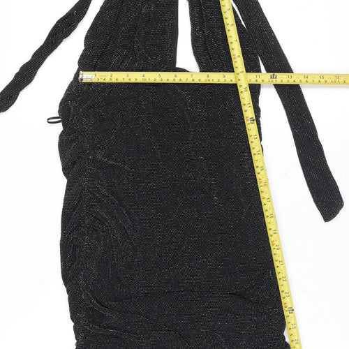 Pink Vanilla Women's Black Halter Bodycon Party Dress Size 14