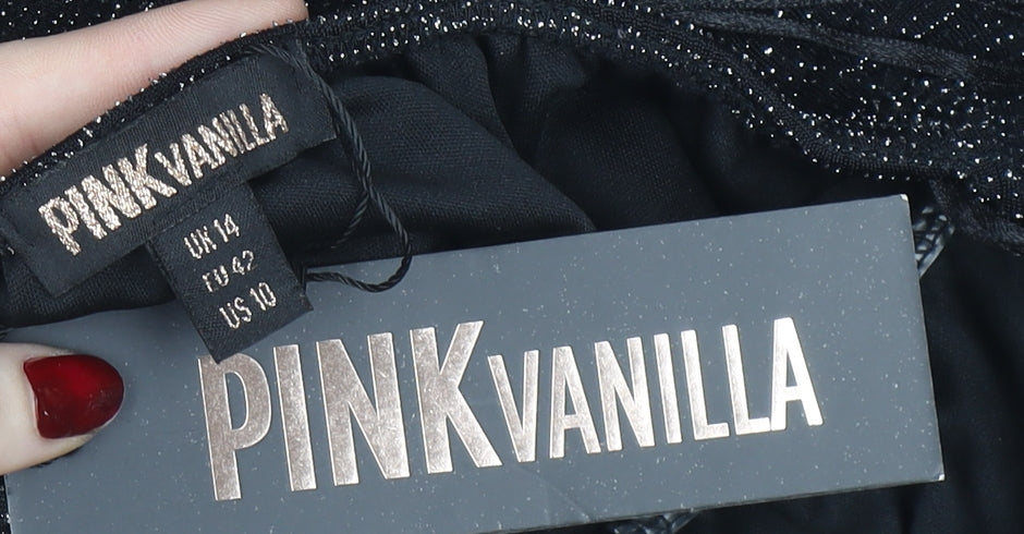 Pink Vanilla Women's Black Halter Bodycon Party Dress Size 14
