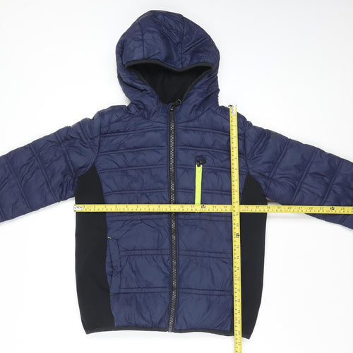 Michael Kors Boys Blue Hooded Padded Zip Jacket 10 Years Nylon Polyester
