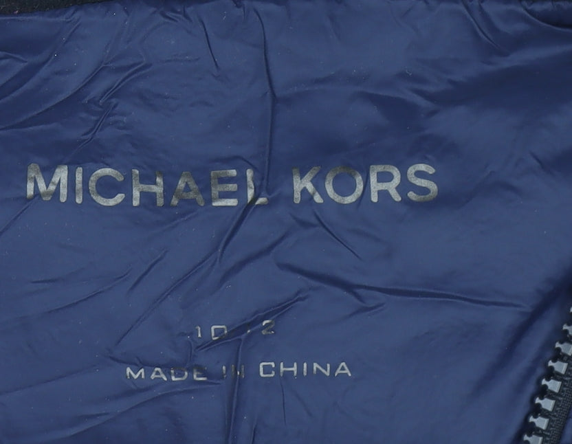 Michael Kors Boys Blue Hooded Padded Zip Jacket 10 Years Nylon Polyester