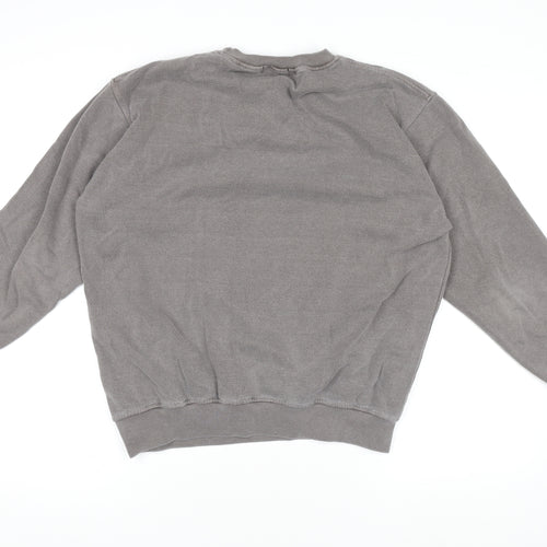 PrettyLittleThing Women’s Grey Pullover Jumper PLT Sport Logo M Cotton Blend