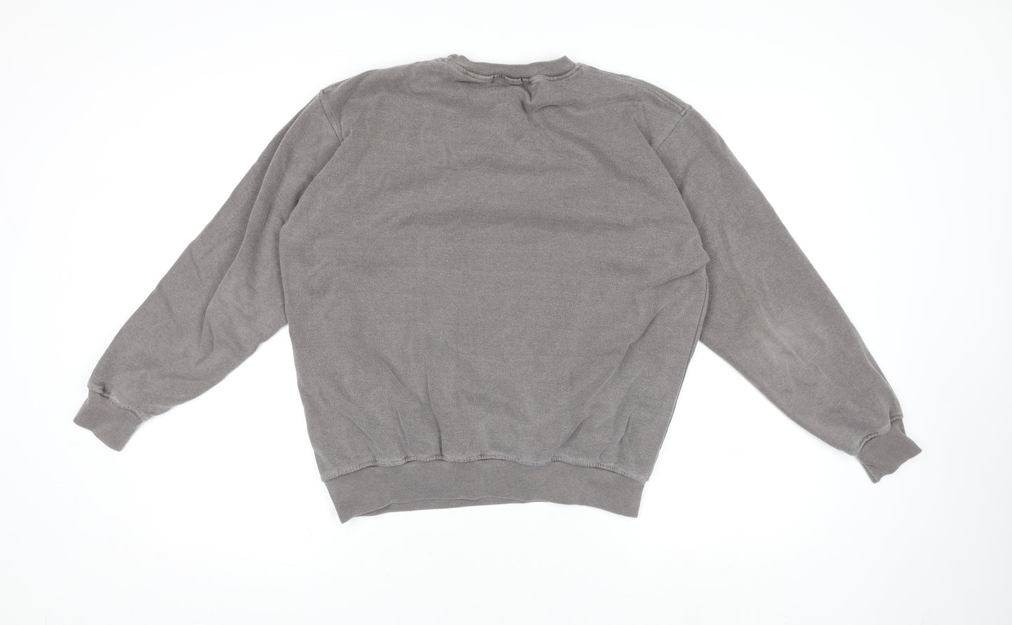 PrettyLittleThing Women’s Grey Pullover Jumper PLT Sport Logo M Cotton Blend