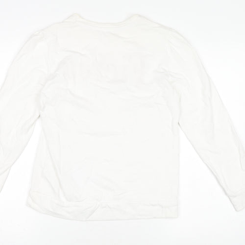 Savida Women's White Long Sleeve Fierce Cotton T-Shirt XS