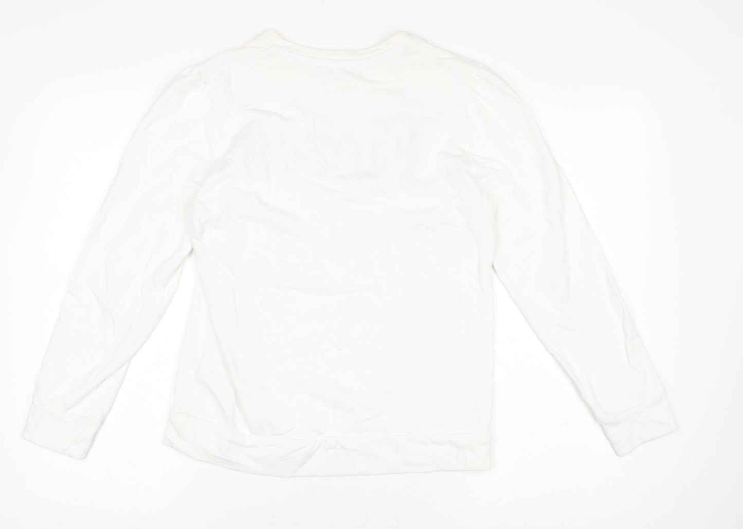 Savida Women's White Long Sleeve Fierce Cotton T-Shirt XS