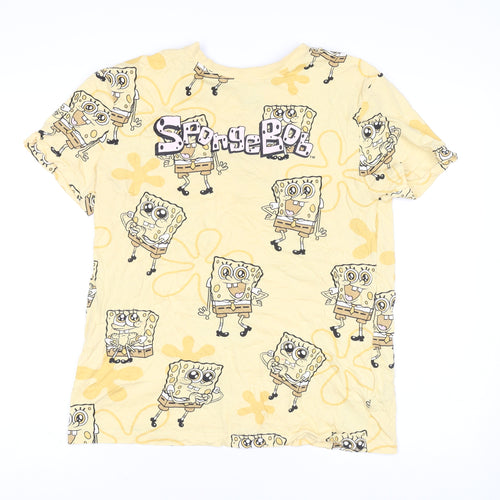 Primark Womens Yellow SpongeBob Cartoon T-Shirt Size 2XS