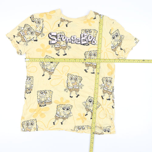 Primark Womens Yellow SpongeBob Cartoon T-Shirt Size 2XS