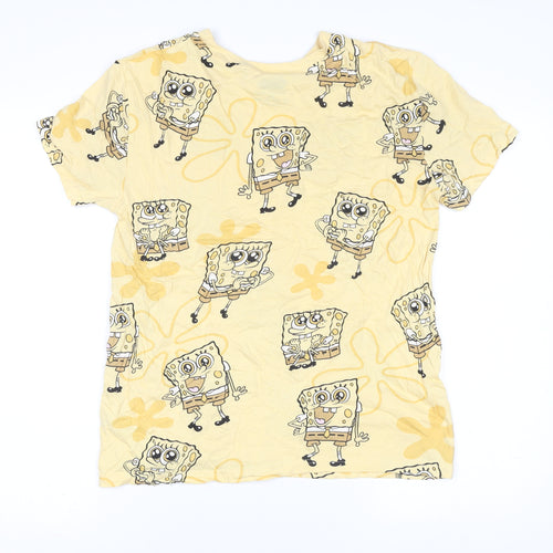 Primark Womens Yellow SpongeBob Cartoon T-Shirt Size 2XS