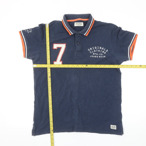 Jack & Jones Men’s Blue Originals Polo Shirt Size L Casual Style