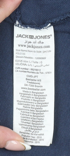 Jack & Jones Men’s Blue Originals Polo Shirt Size L Casual Style
