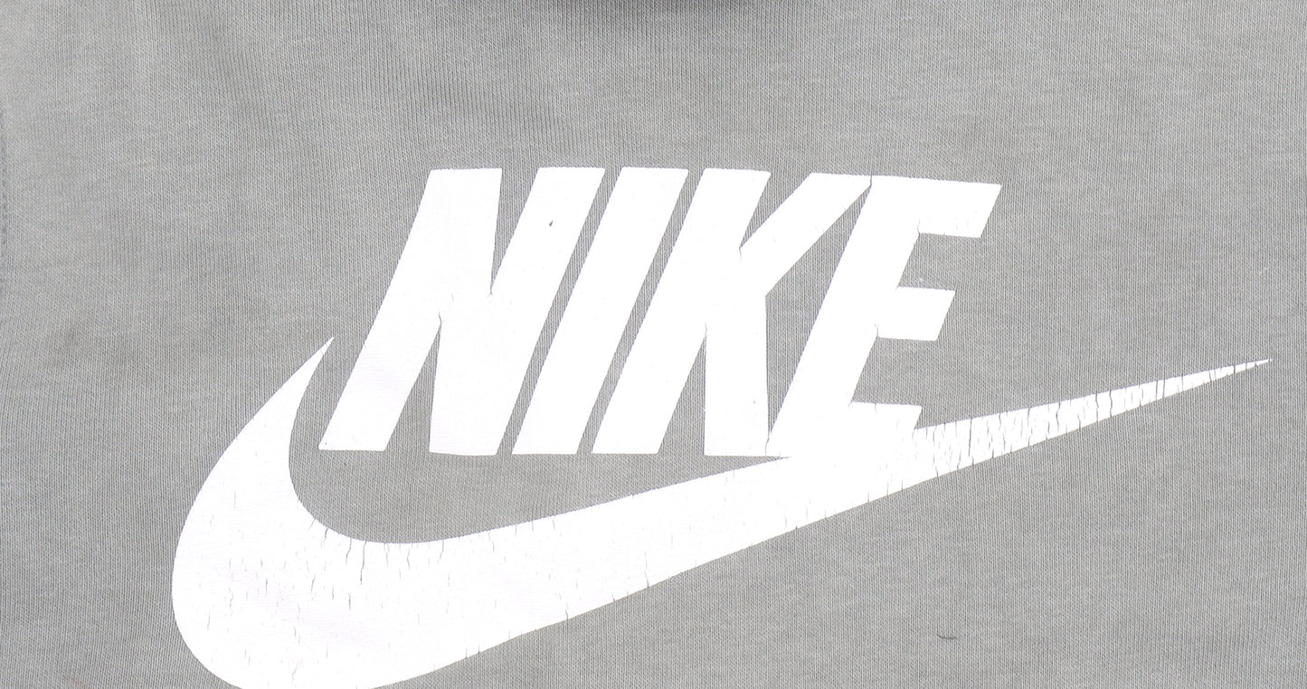 Nike Women’s Green Pullover Hoodie M Cotton Blend Logo Sweatshirt