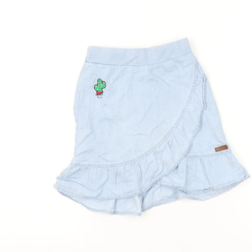 Boboli Girls Light Blue Wrap Ruffle Skirt Size 5 Years Cotton Blend