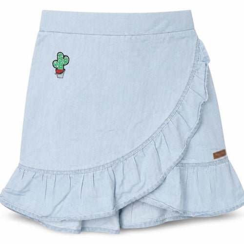 Boboli Girls Light Blue Wrap Ruffle Skirt Size 5 Years Cotton Blend
