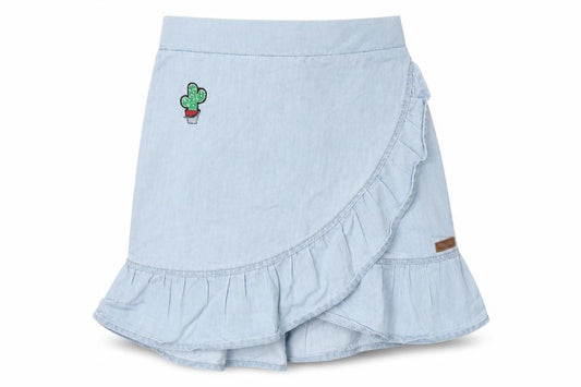 Boboli Girls Light Blue Wrap Ruffle Skirt Size 5 Years Cotton Blend