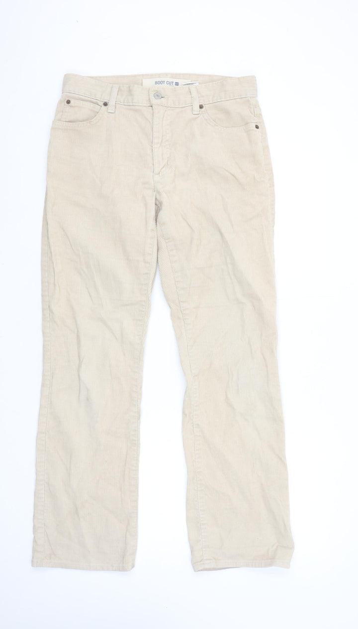 GAP Women's Beige Corduroy Bootcut Stretch Trousers Size 8