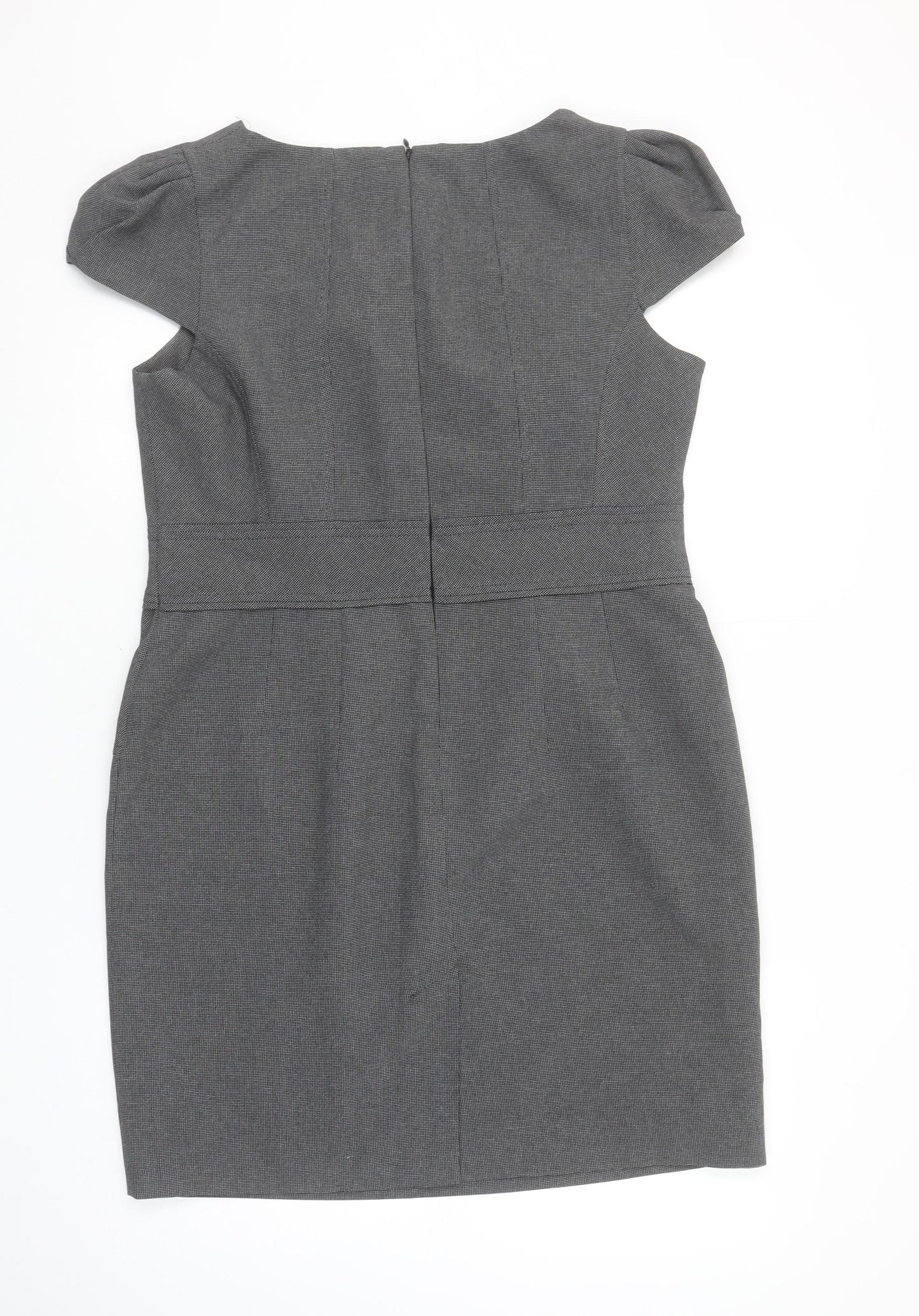 South Women’s Grey Sheath Work Dress Size 16 Short Sleeve