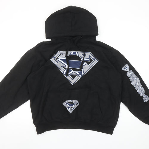 SAAD Collection Women’s Black M Pullover Hoodie Superman Cowboys Graphic