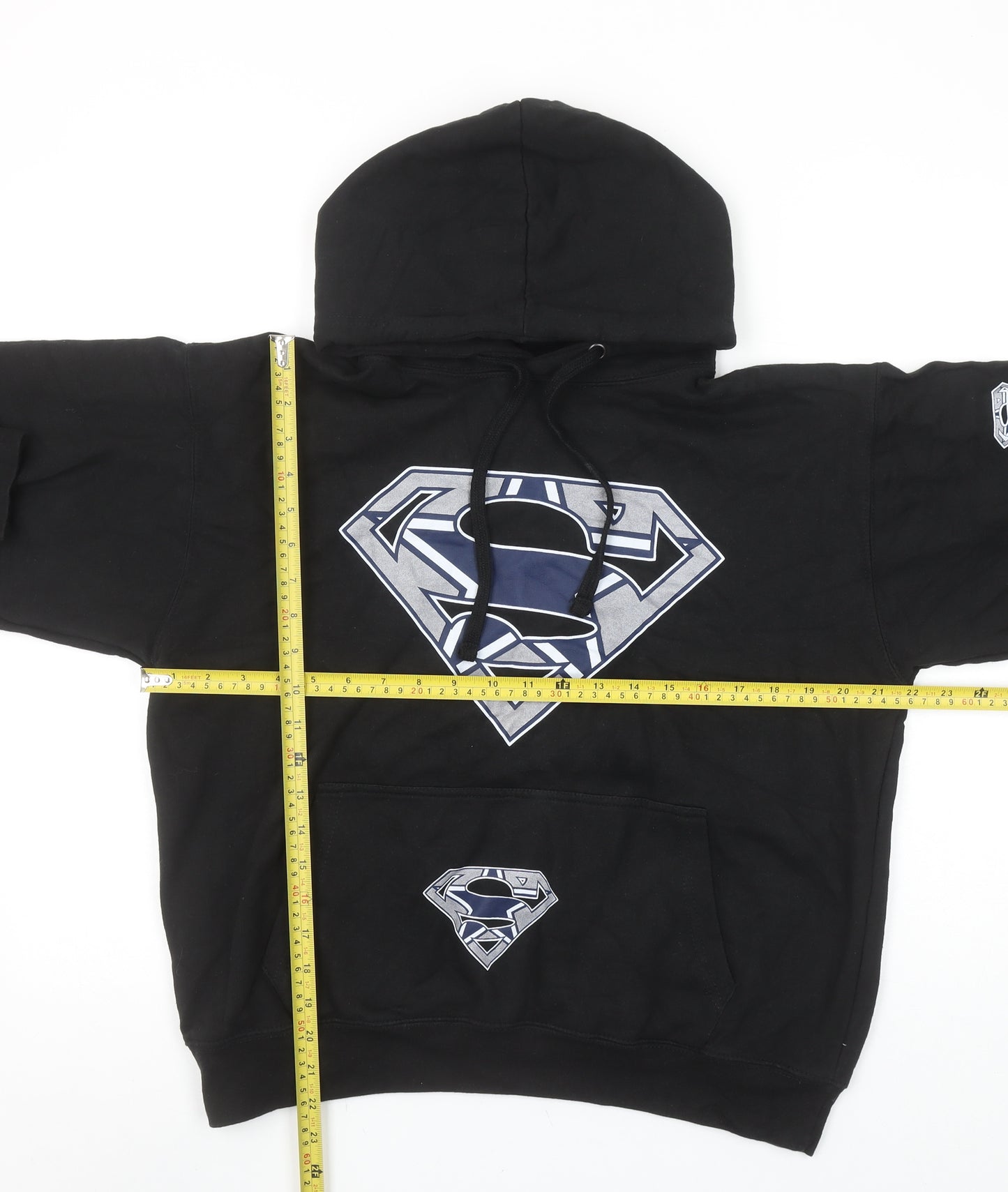 SAAD Collection Women’s Black M Pullover Hoodie Superman Cowboys Graphic