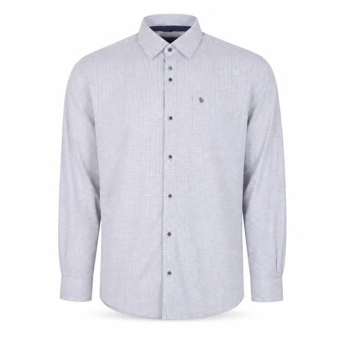 Benetti Luxury Men's Blue Modern Fit Long Sleeve Button-Up Shirt L