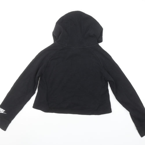 Nike Girls Black Hoodie 10-12 Years Pullover Just Do It Graphic Sweatshirt